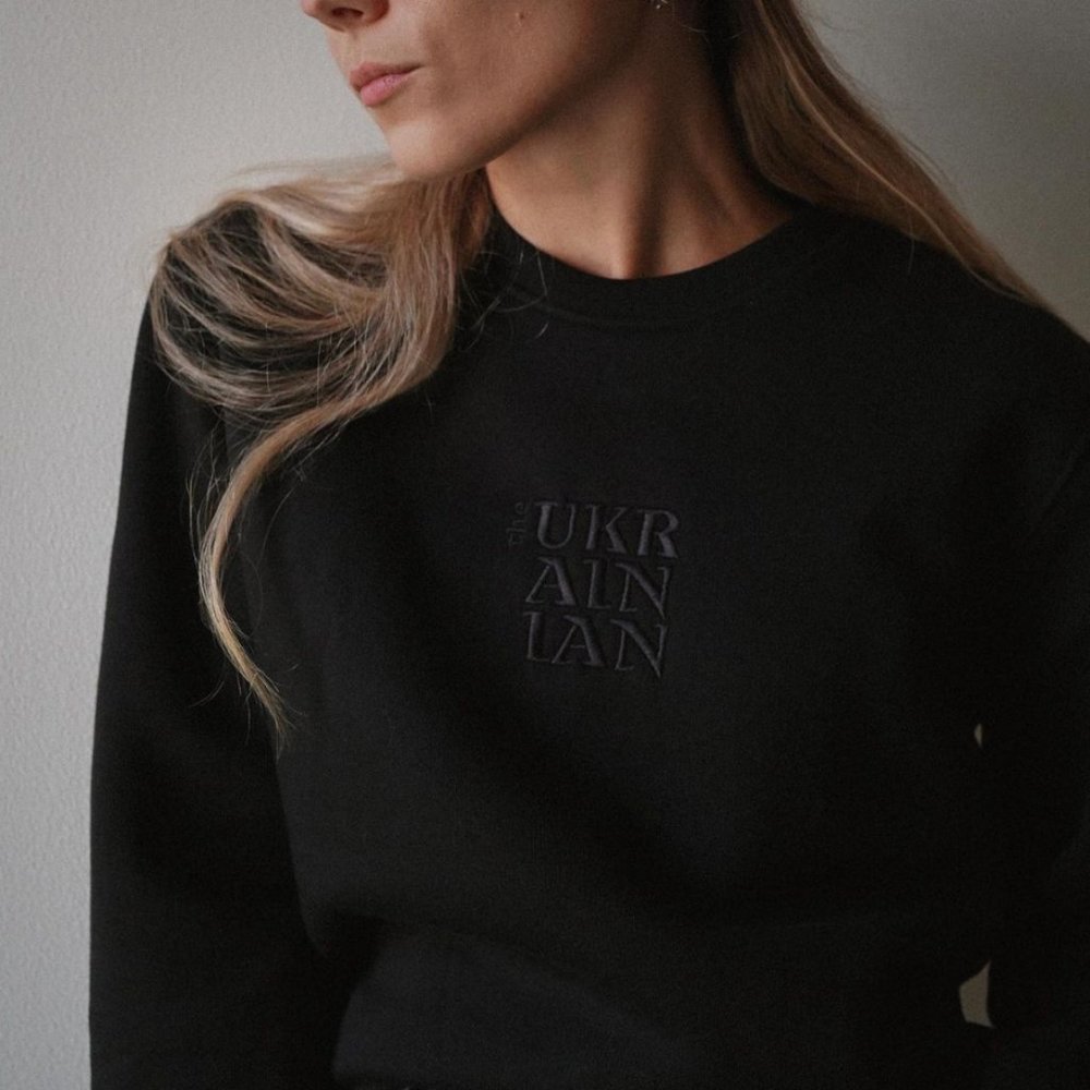 The Ukrainian embroidered unisex eco sweatshirt in black